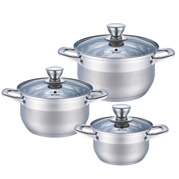 STAINLESS STEEL SET ELMICH 3 PCS SIZE 16CM, 20CM, 24CM EL3337